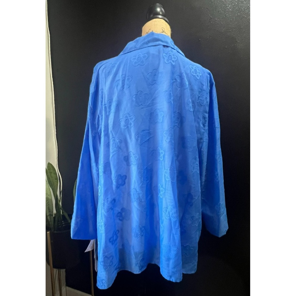 Alfred Dunner Women's 2X Blue Two-Piece Floral Blouse NWT - Picture 4 of 8